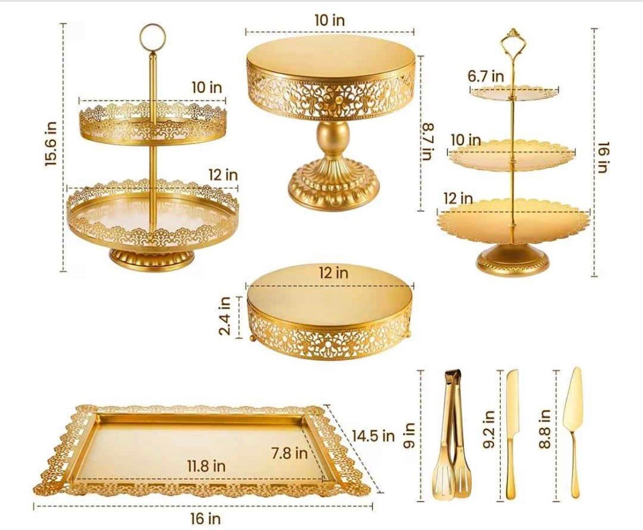 Gold Cupcake Stand Set