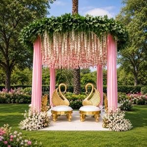 Royal Swan Wedding Mandap Setup