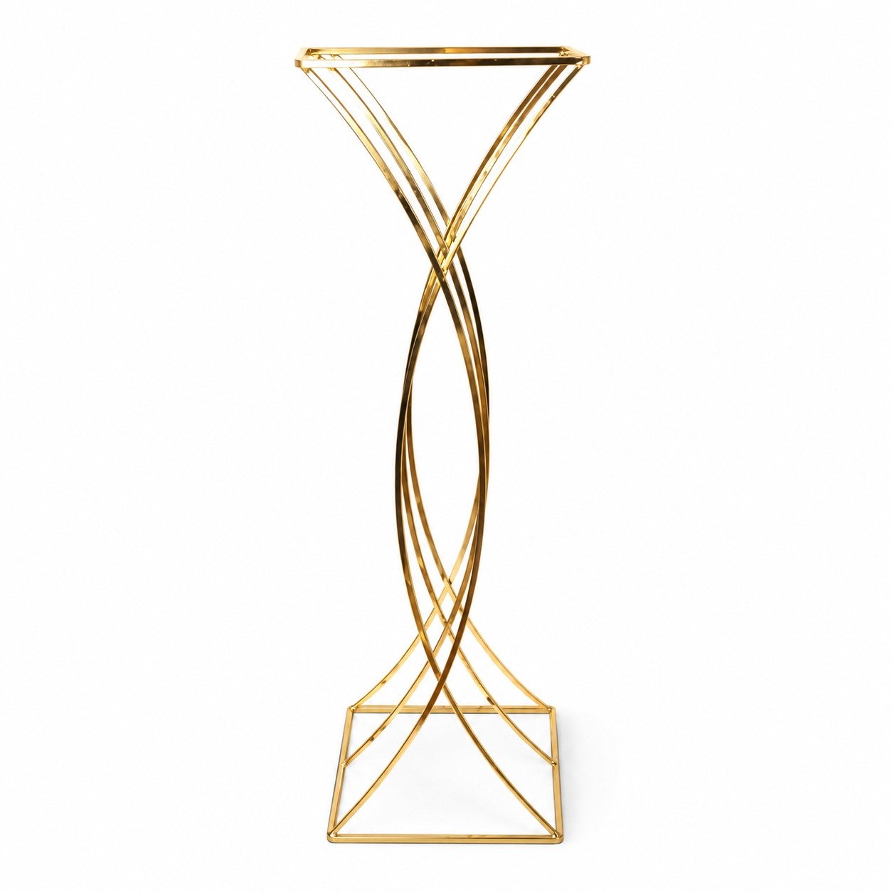 Golden Twist Metal Flower Stand