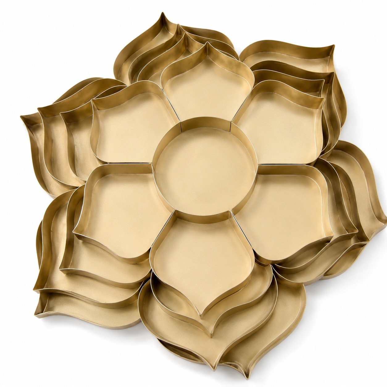Golden Lotus Serving Tray Set