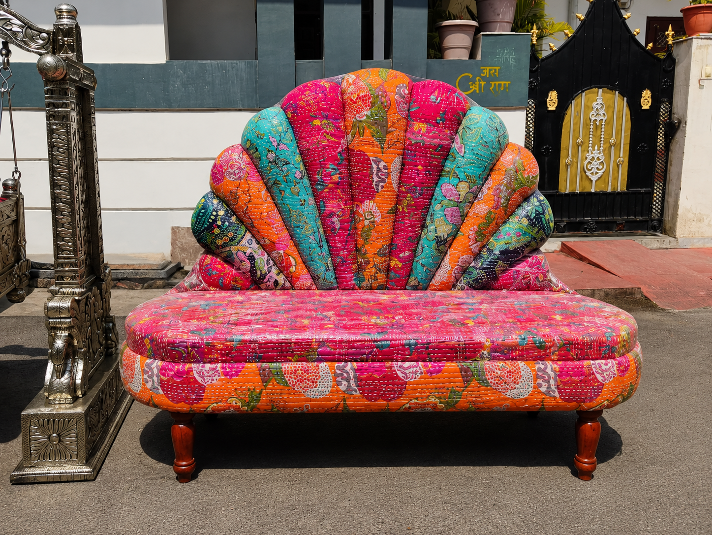 Multicolor Indian Wedding Loveseat Sofa