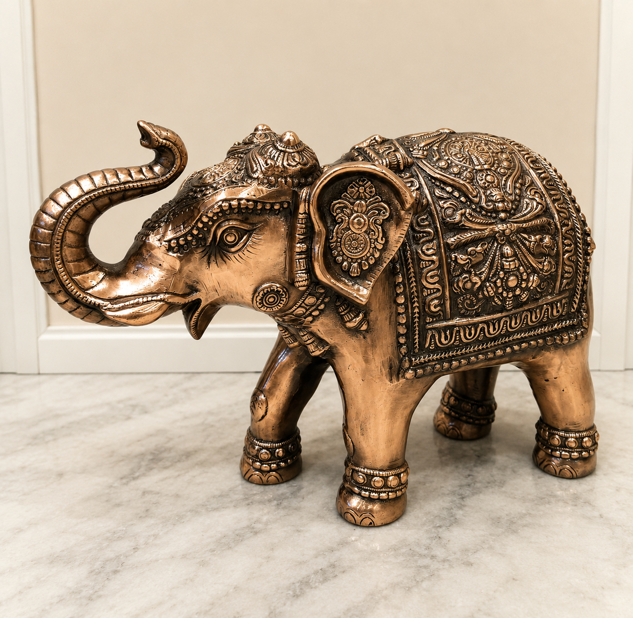 Antique Copper Elephant Statue