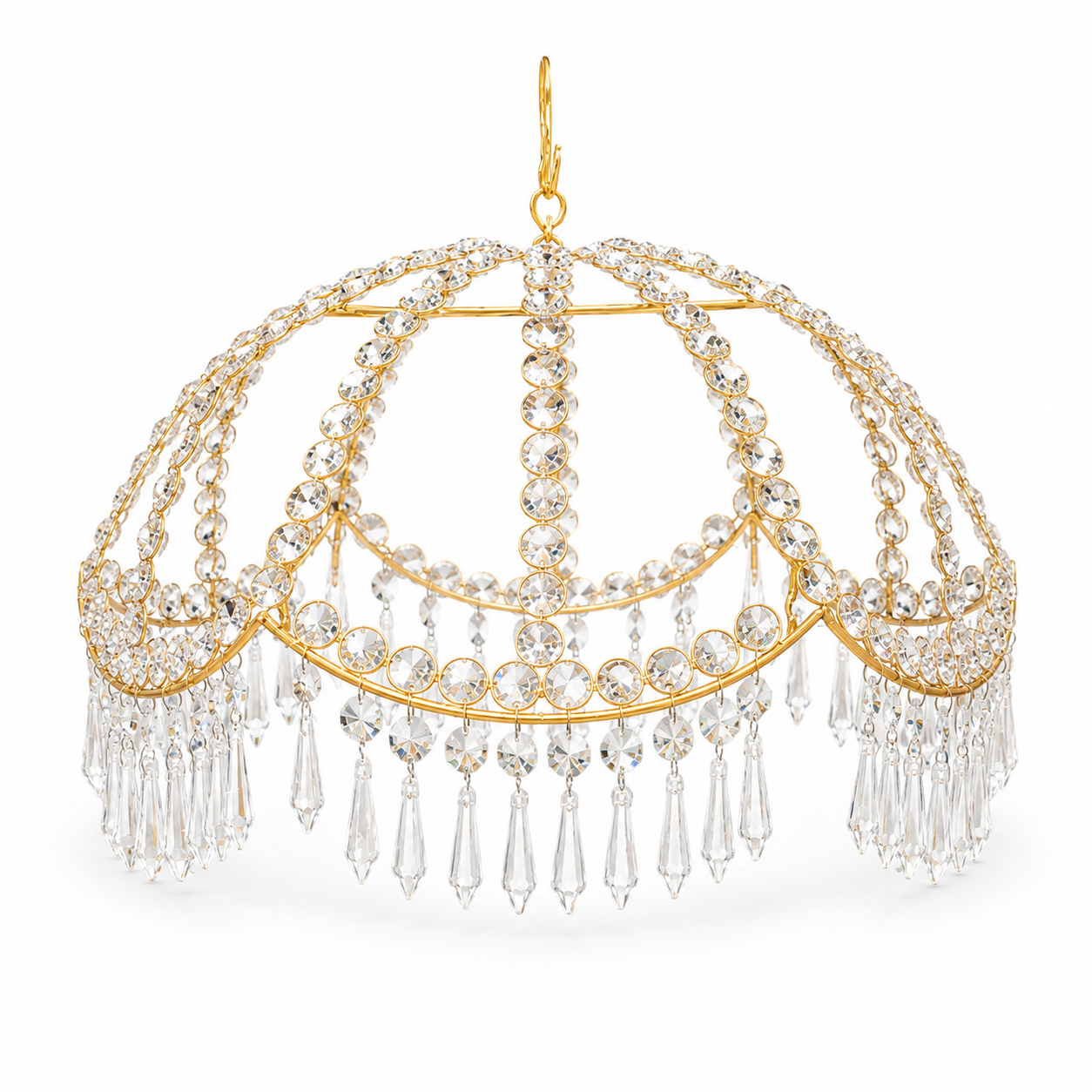 Gold Crystal Hanging Chandelier Decor