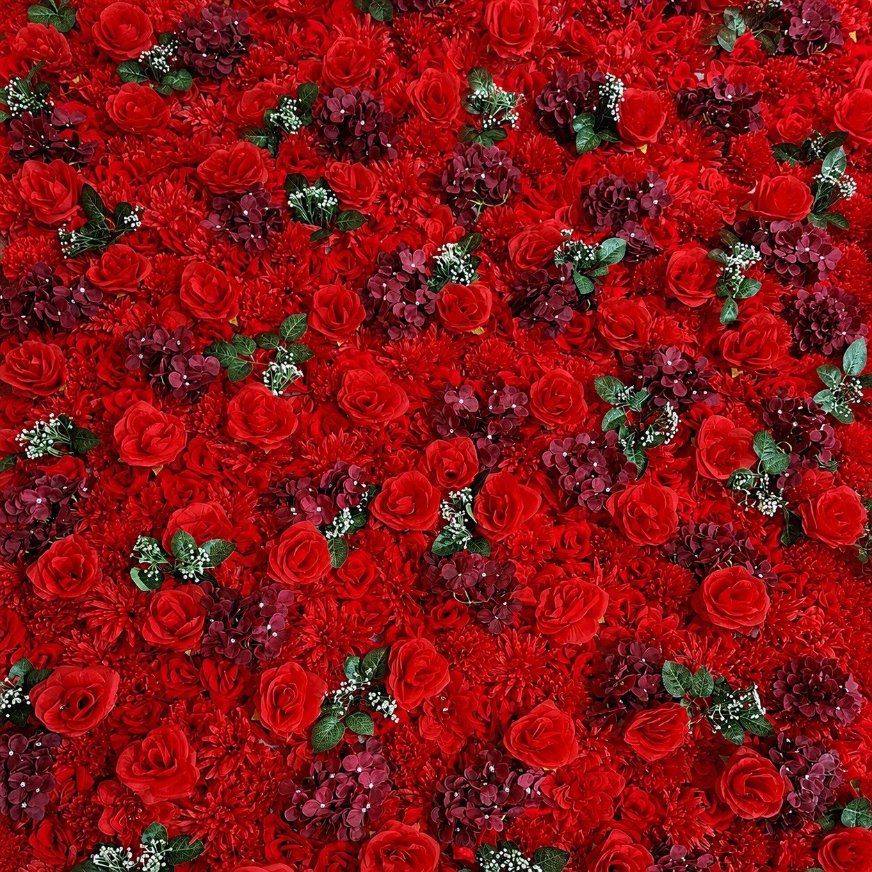Red Rose Floral Wall