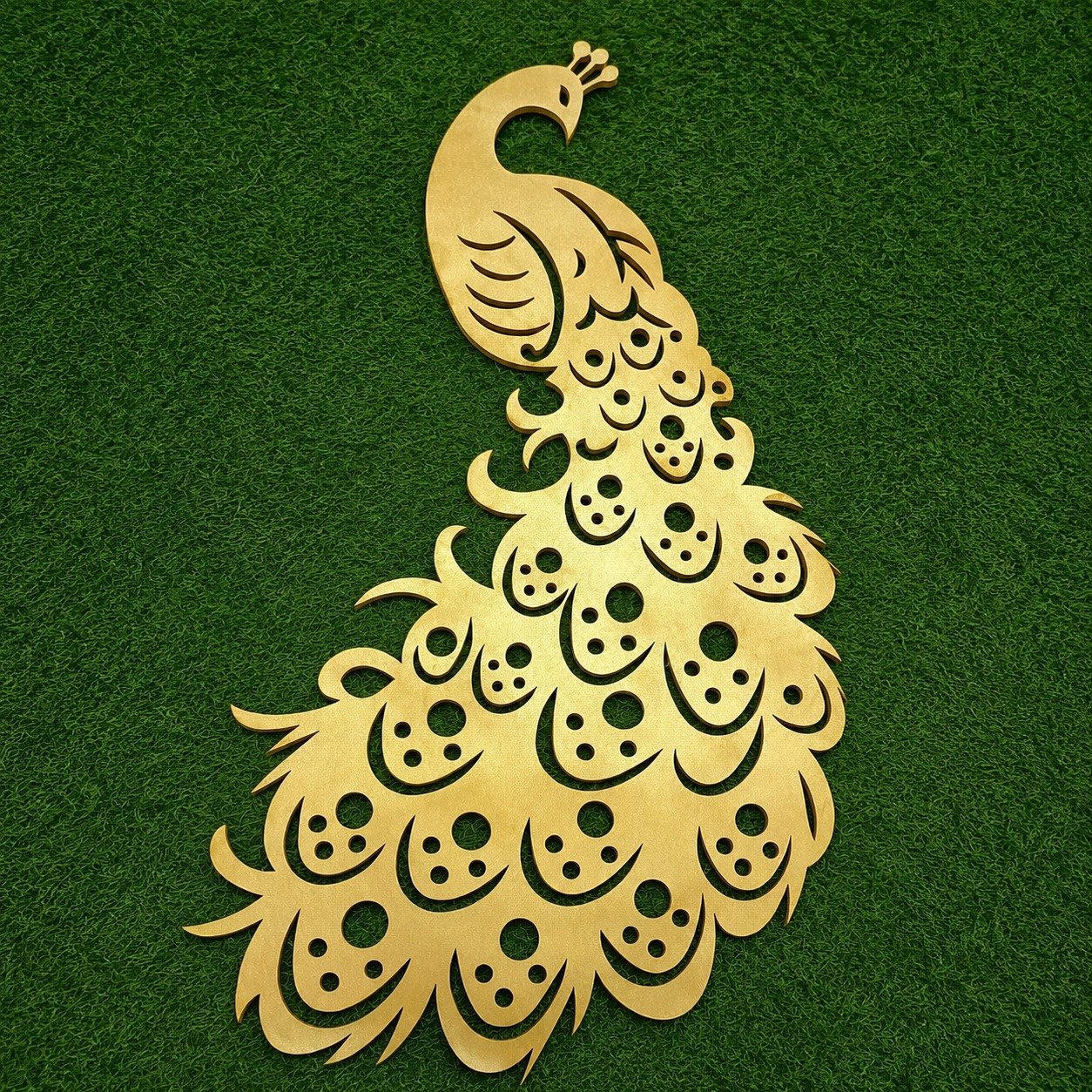 Golden Peacock Cutout Panel
