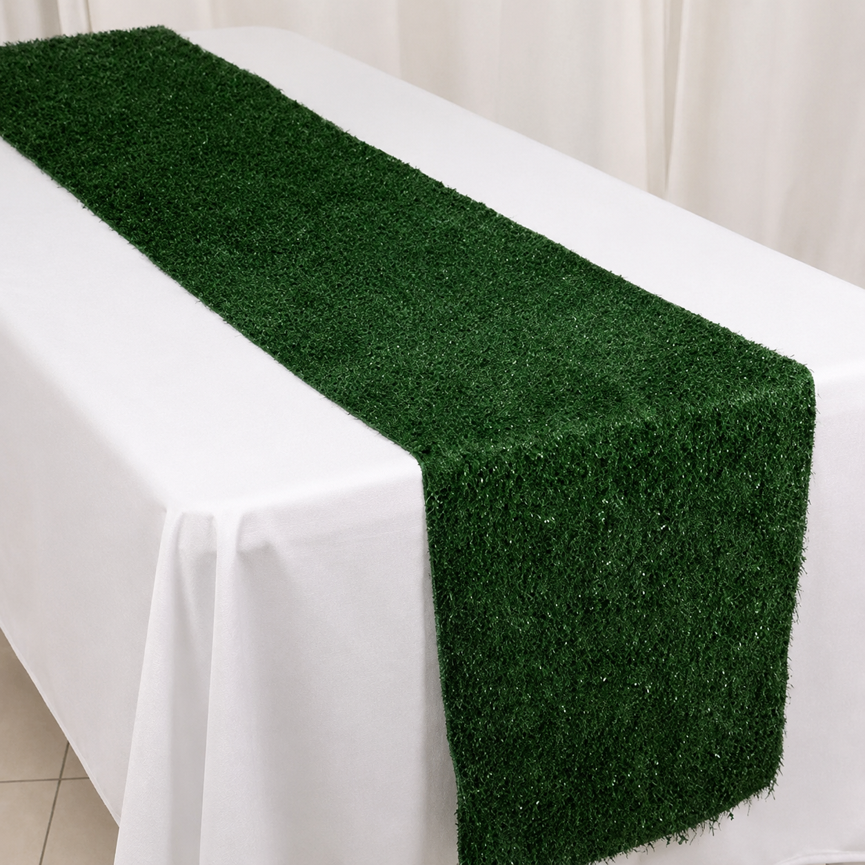 Dark Green Sequin Table Runner