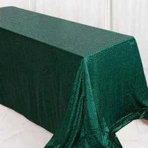 Luxury Emerald Sequin Rectangular Table Linen