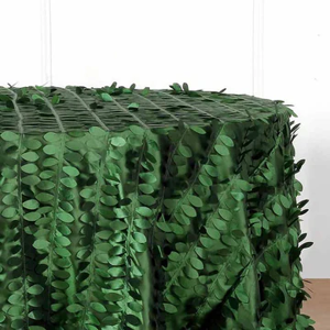 Emerald Leaf Sequin Round Tablecloth