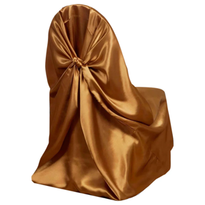 Universal Gold Satin Slipcover for Folding, Standard, and Banquet Chairs
