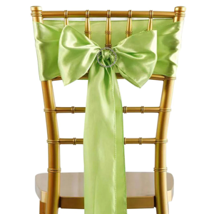 Light Green Satin Chair Sash Bow Cover