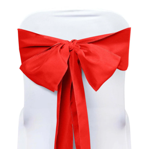Red Satin Chair Sash Bow Cover