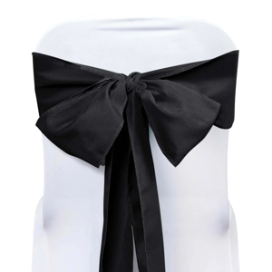 Black Satin Chair Sash Bow Cover