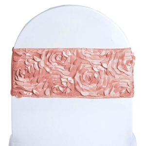 Satin Spandex Chair Sashes Dusty Rose - Rosette