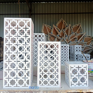 Moroccan Cutwork Pedestal Display Stands Set