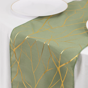 Polyester-Sage Green with Gold Foil Tree