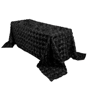 Linens Fabrics Rosette size-90×132 inches-Black