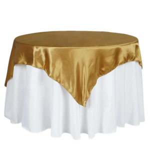 Premium Gold Satin Table Cover, 60 x 60, Designed for Upscale Events
