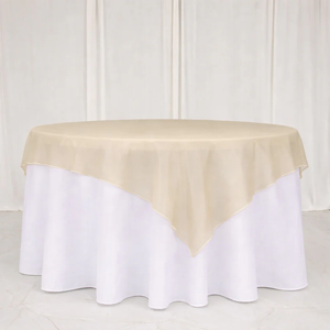 72 x 72 Gold Organza Decorative Table Overlay for Special Occasions