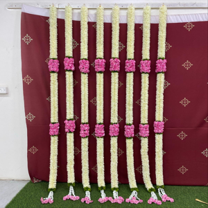 Artificial White and Pink Flower Hanging Garland Set