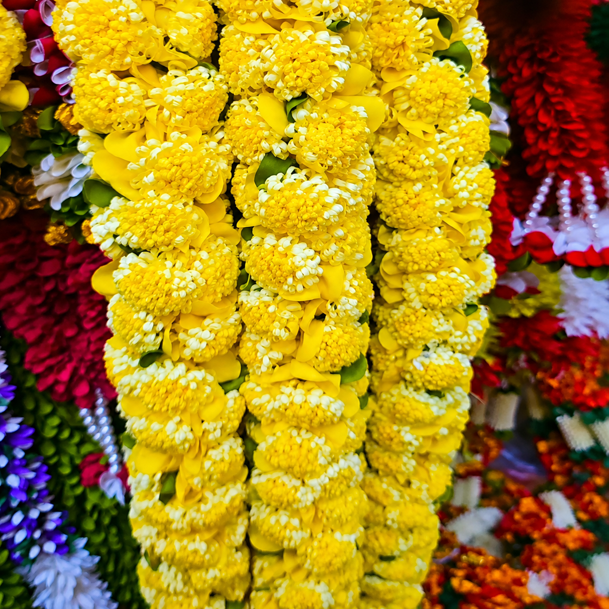 Artificial Yellow Marigold Flower Garland String