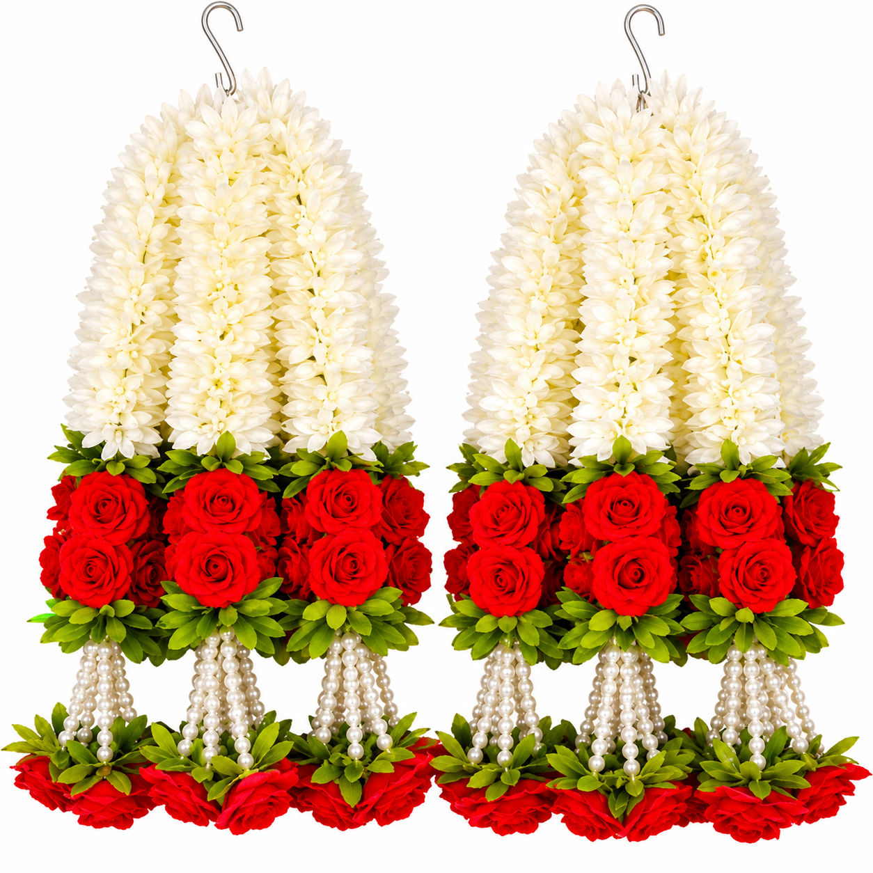 Artificial Jasmine Rose Hanging Decoration (Set of 2)
