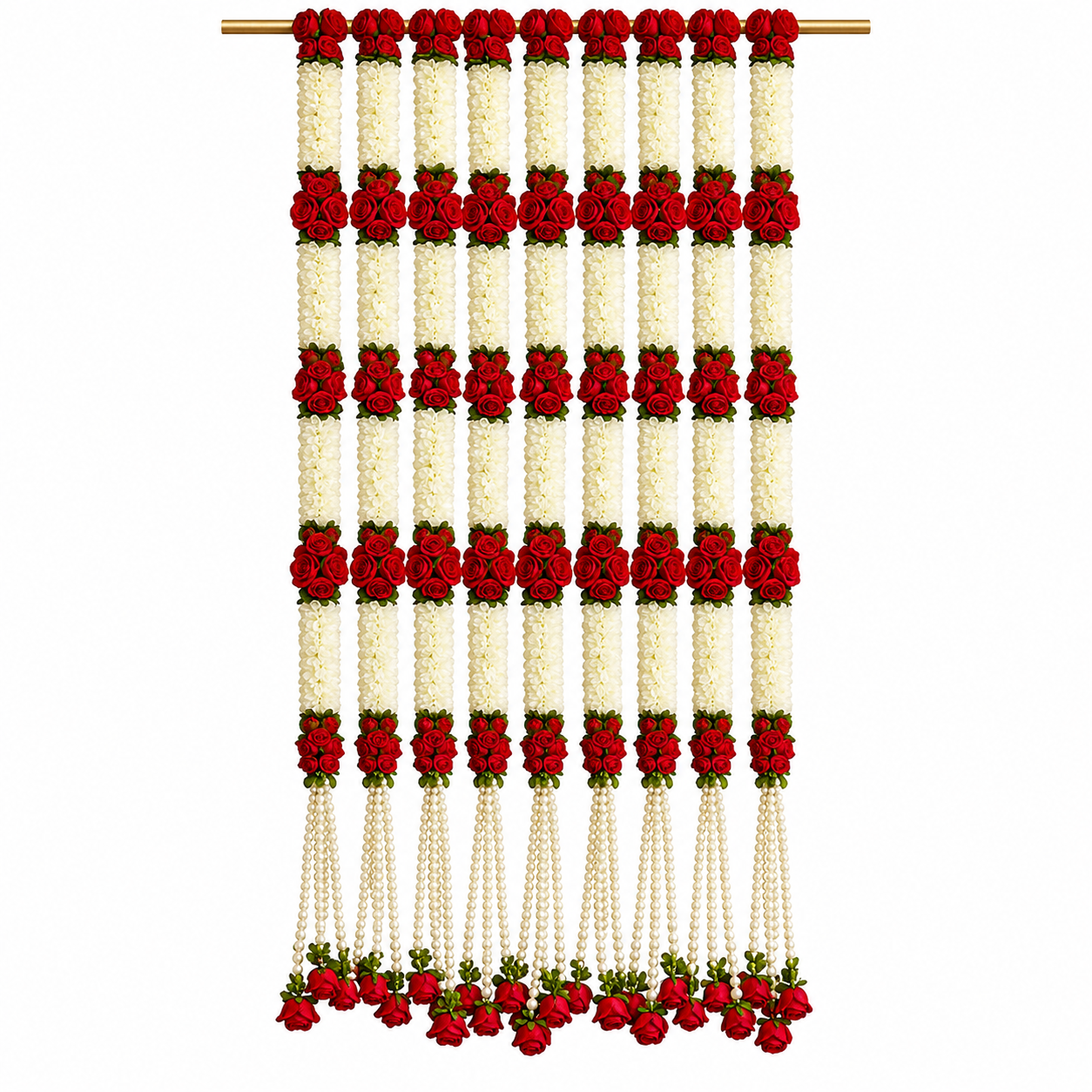 Artificial Rose &amp; Pearl Hanging Garland Curtain