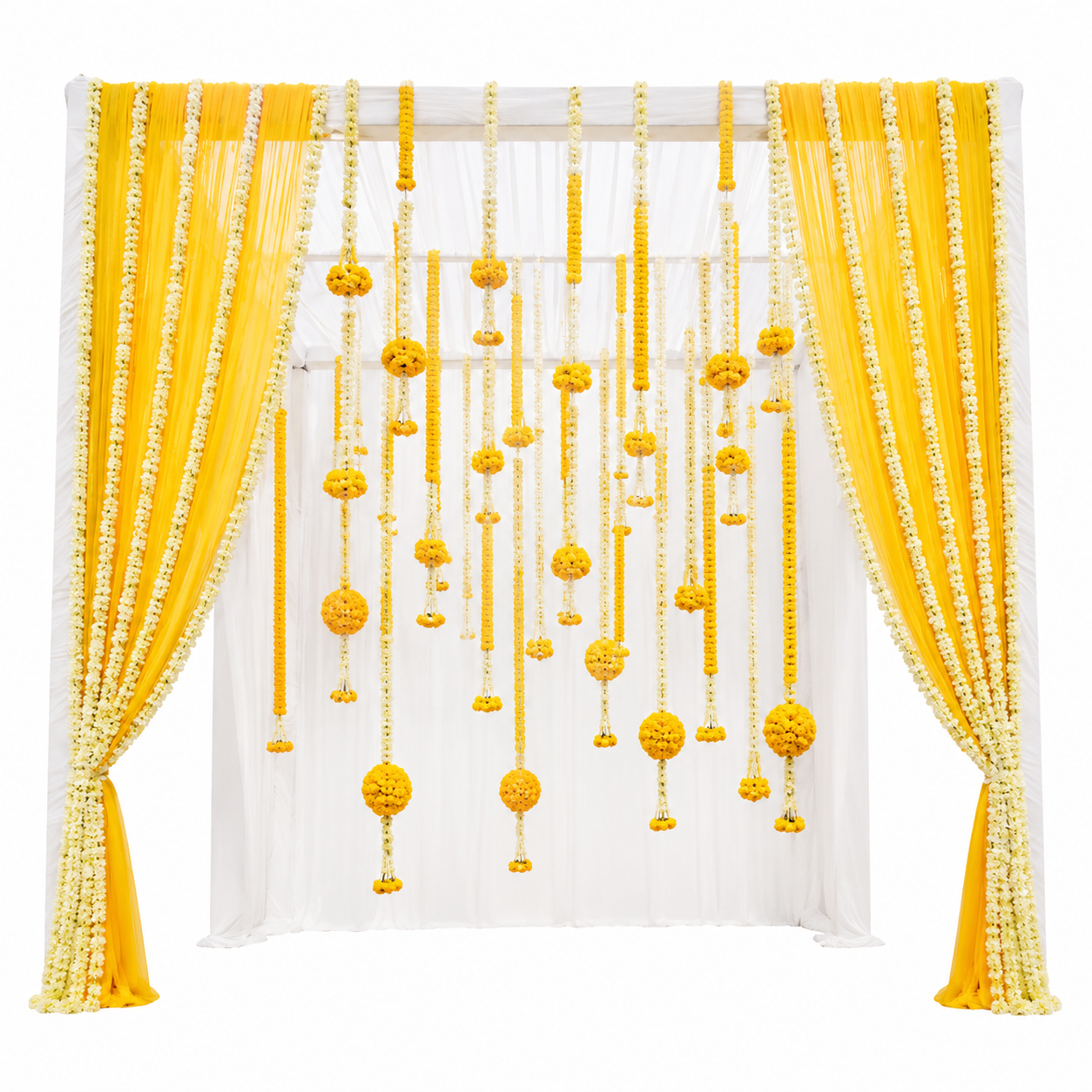 Artificial Marigold Hanging Wedding Backdrop