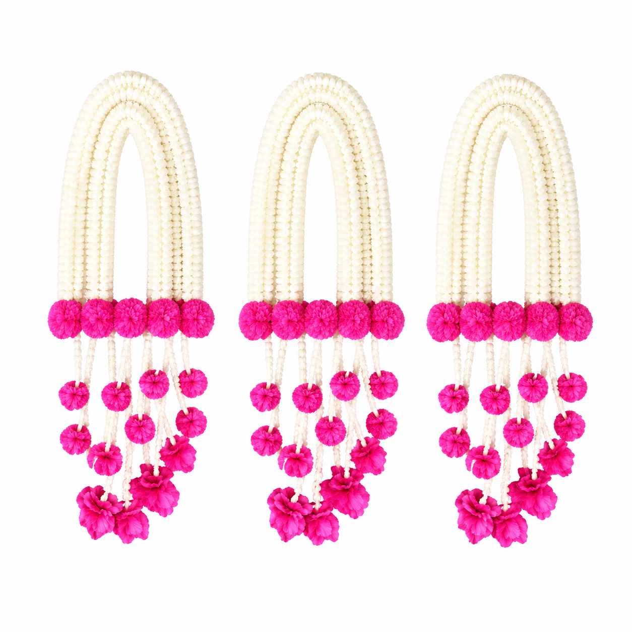 Artificial Floral Door Hanging Toran with Pink Leaf Garlands
